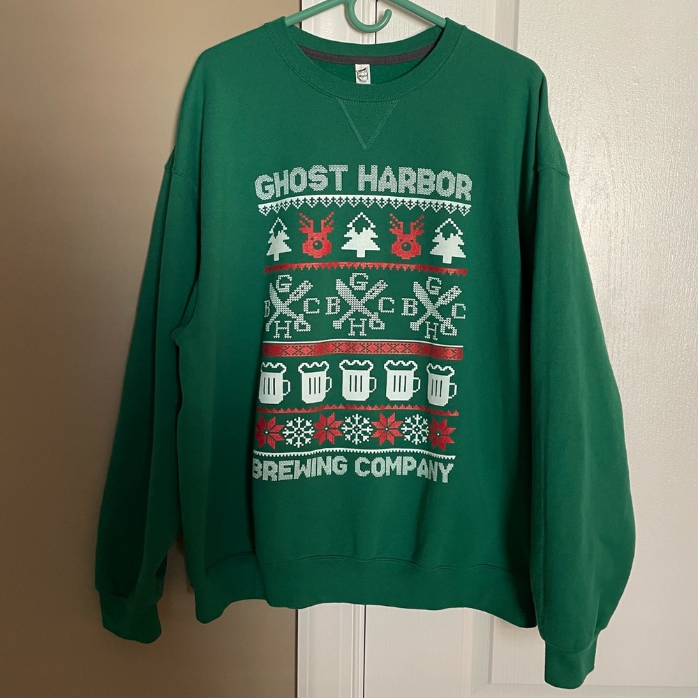 Ghost Harbor Brewing Company Unisex Holiday Christmas Sweatshirt.